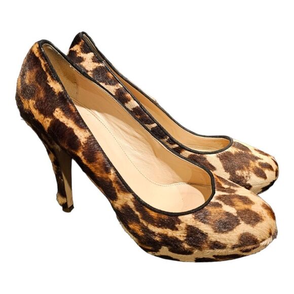 J.‎ CREW Leopard Ponyhair Heels - Size 7 1/2 - Picture 1 of 6